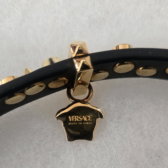 Versace Black and Gold Studded Choker Necklace - Picture 8 of 9